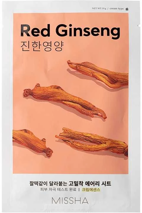 Missha maitininantis sheet mask Raudona Ginseng (Airy Fit Sheet Mask) 19 g