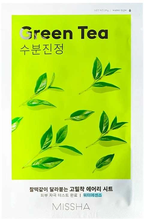 Missha Airy Fit Sheet Mask [Žalias Tea] lakštinė veido kaukė, 19 ml