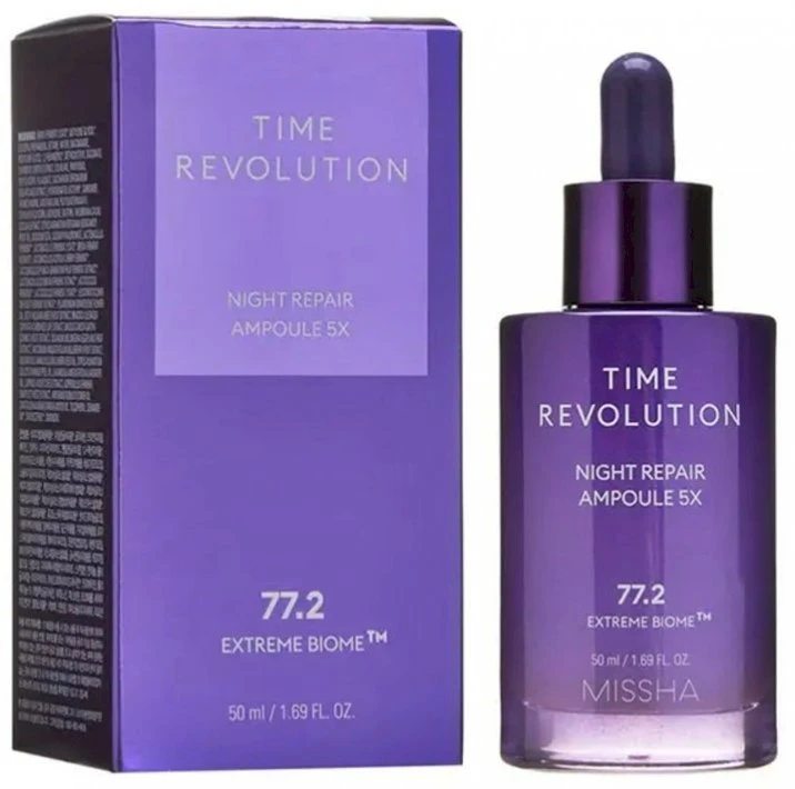 Missha Time Revolution Night Repair Ampule 5x naktinis atkuriantis serumas veidui, 50 ml