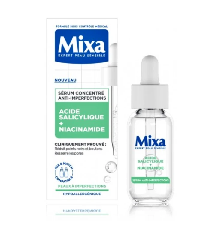 MIXA Anti-Imperfection Serum veido serumas riebiai, mišriai ir jautriai odai, 30 ml