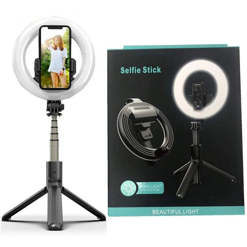 „Mocco 4in1“ universali asmenukių lazda su 3 tonų LED lempute / trikojo stovu / „Bluetooth“ nuotolinio valdymo pulteliu