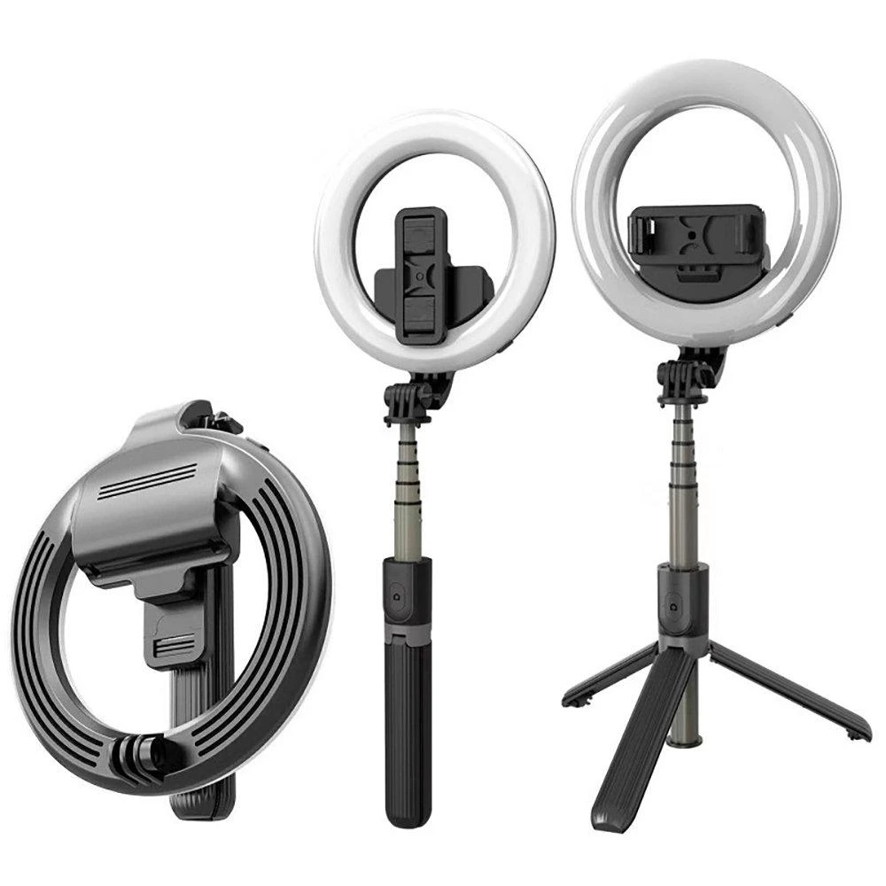 „Mocco 4in1“ universali asmenukių lazda su 3 tonų LED lempute / trikojo stovu / „Bluetooth“ nuotolinio valdymo pulteliu