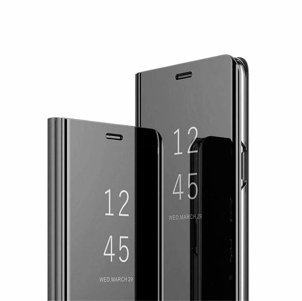 Mocco Clear View atverčiamas dėklas skirtas Samsung Galaxy A42 5G, juodas