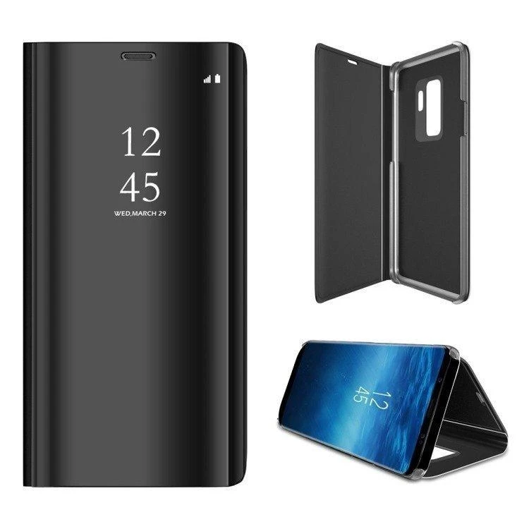 Mocco Clear View atverčiamas dėklas skirtas Samsung Galaxy A42 5G, juodas