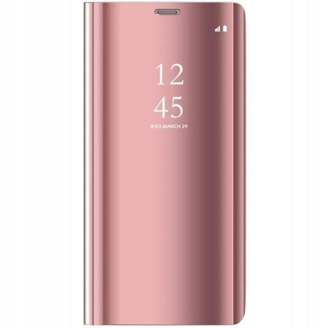 Mocco Clear View atverčiamas dėklas skirtas Samsung Galaxy A42 5G, rožinis