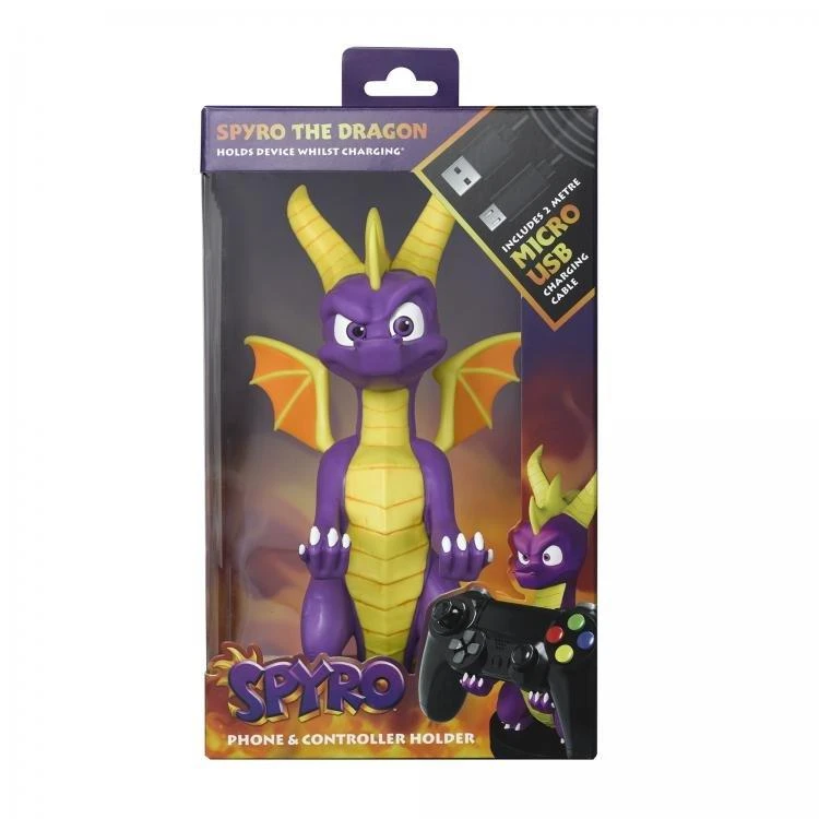 Exquisite Gaming Cable Guys: Spyro The Dragon - Spyro, Telefono arba Valdiklio laikiklis. Komplekte USB kabelis
