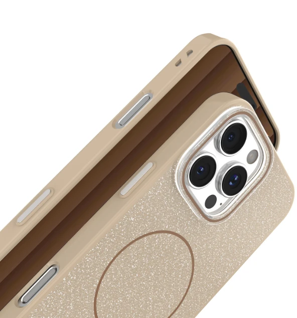 „Mocco“ blizgučiais dengtas plonas „Mag“ galinis dėklas, skirtas „Apple iPhone Pro“