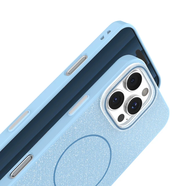 „Mocco“ blizgučiais dengtas plonas „Mag“ galinis dėklas, skirtas „Apple iPhone Pro Max“.