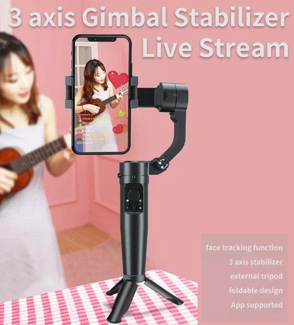 Mocco Handheld 3-Axis Gimbal Stabilizer F3 with Tripod for Smartphones - 4-6.5" (Pažeista pakuotė)