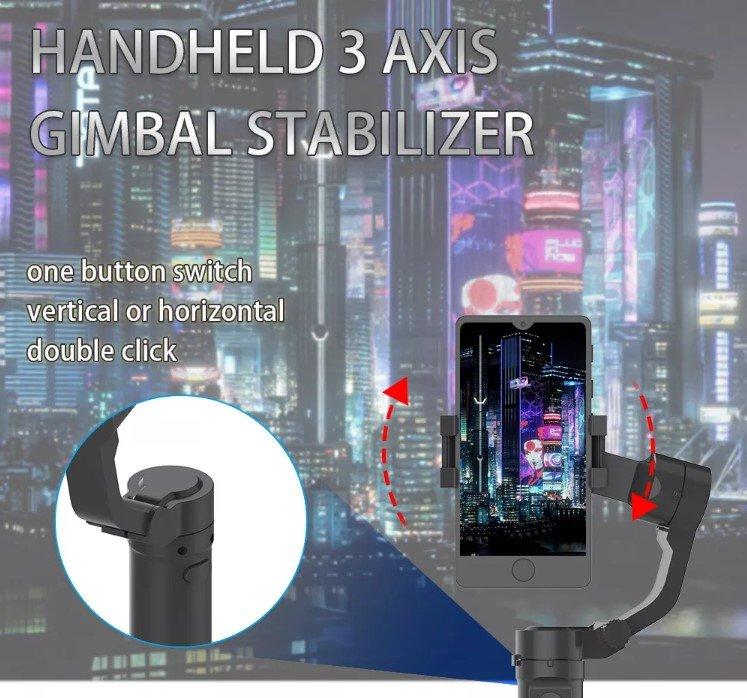 Mocco Handheld 3-Axis Gimbal Stabilizer F3 with Tripod for Smartphones - 4-6.5" (Pažeista pakuotė)
