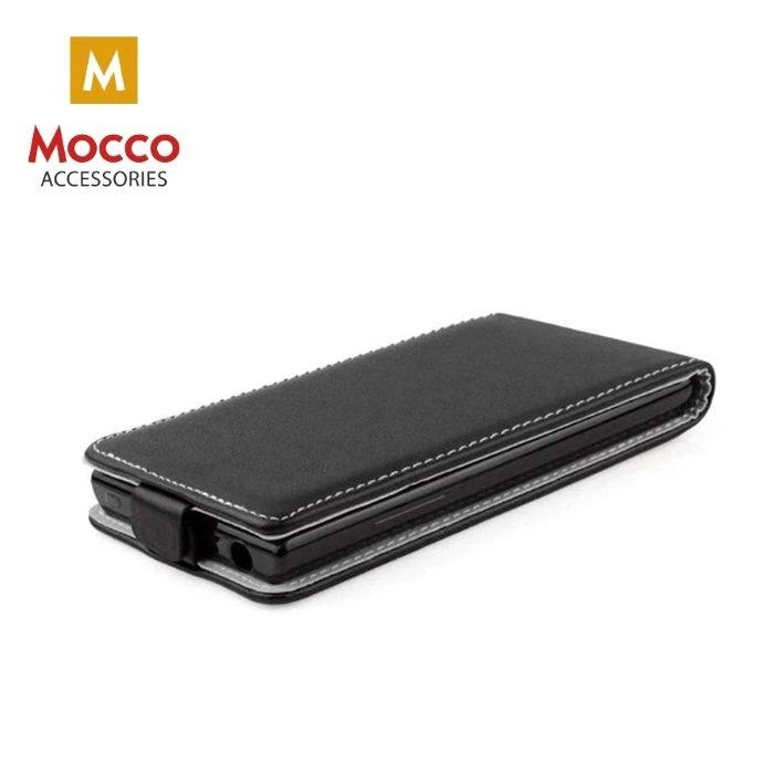 Mocco Kabura vertikaliai atverčiamas dėklas skirtas Samsung Galaxy J5, juodas