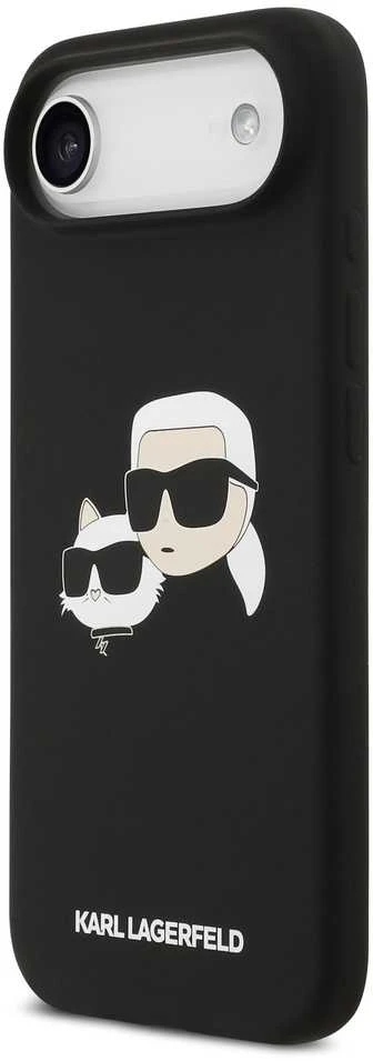 Karl Lagerfeld Liquid Silicone Double Heads MagSafe dėklas skirtas Apple iPhone 17 Air juodos spalvos