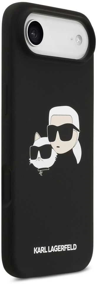Karl Lagerfeld Liquid Silicone Double Heads MagSafe dėklas skirtas Apple iPhone 17 Air juodos spalvos