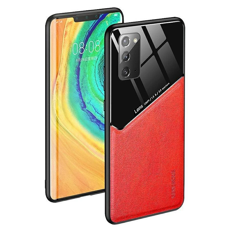 Mocco Lens Leather dėklas skirtas Apple iPhone 12 Pro Max, raudonas