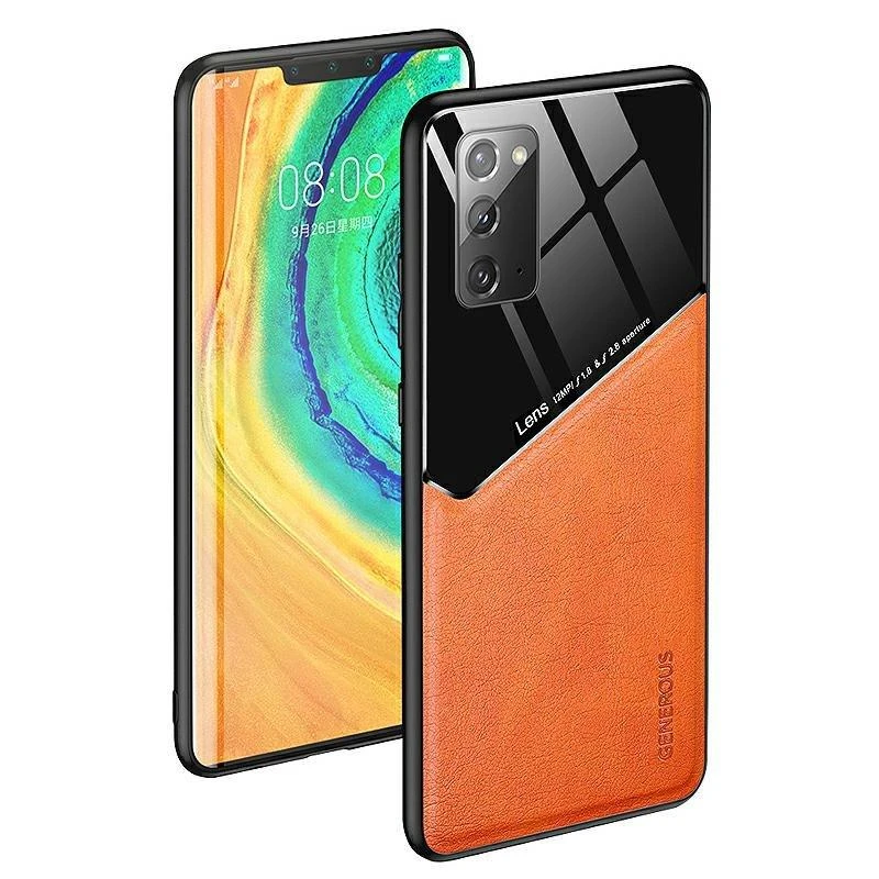Mocco Lens Leather dėklas skirtas Apple iPhone 12 Pro Max, oranžinis