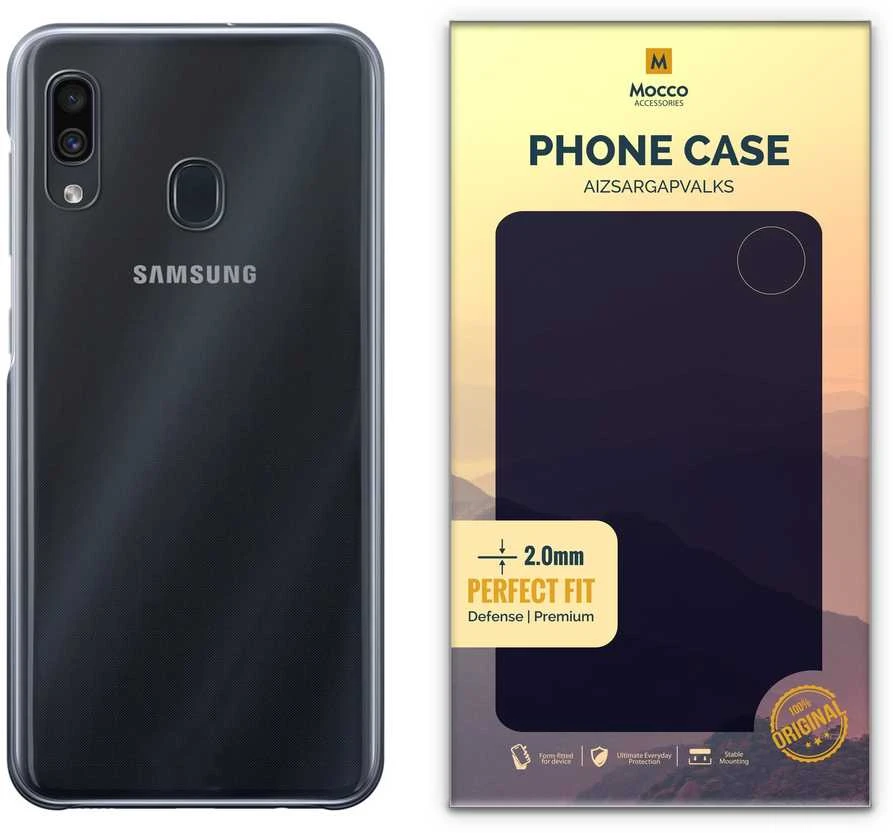 Mocco Original Clear 2mm silikoninis dėklas skirtas Samsung A305 Galaxy A30, skaidrus (EU Blister)