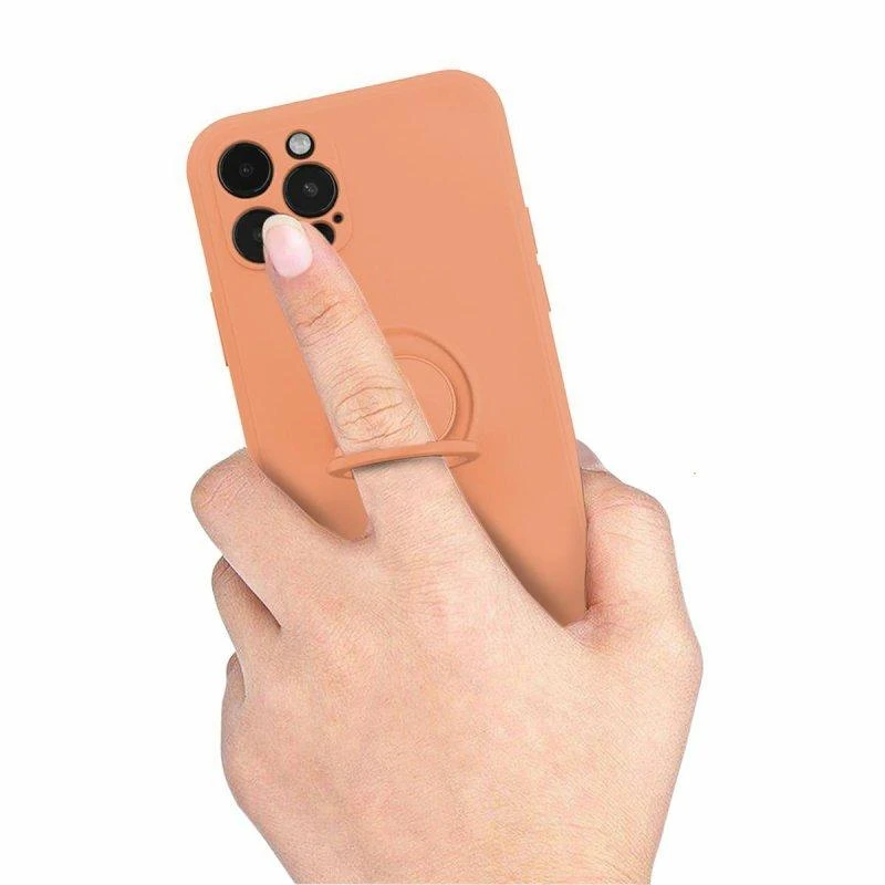 Mocco Pastel Ring silikoninis dėklas skirtas Samsung Galaxy S22 Plus 5G, oranžinis