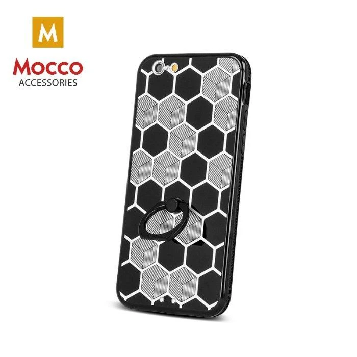 Dėklas Mocco Apsauginė nugarėlė Mocco Ring Silicone skirta Samsung G920 Galaxy S6, juoda-pilka