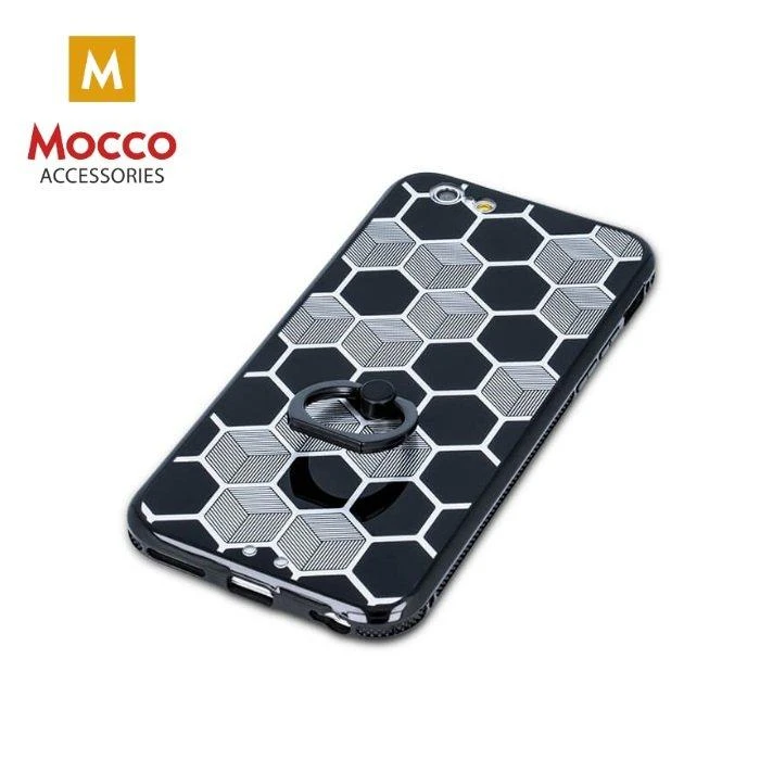 Dėklas Mocco Apsauginė nugarėlė Mocco Ring Silicone skirta Samsung G920 Galaxy S6, juoda-pilka