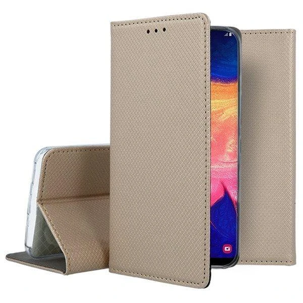 Mocco Smart Magnet Book atverčiamas dėklas skirtas Samsung Galaxy A20S, auksinis
