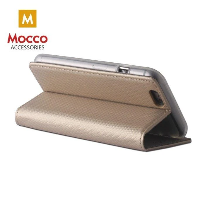 Mocco Smart Magnet Book atverčiamas dėklas skirtas Samsung Galaxy S23, auksinis