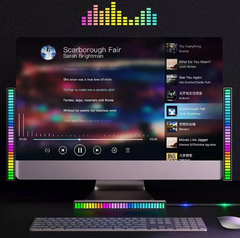 Mocco Smart Music Light skydelis su RGB apšvietimu