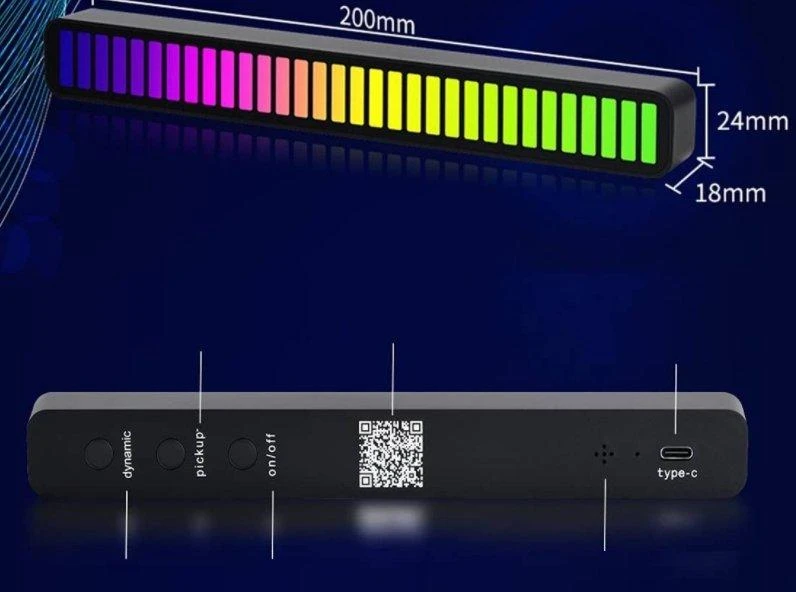 Mocco Smart Music Light skydelis su RGB apšvietimu