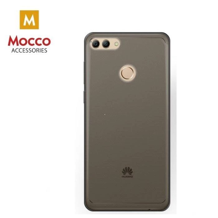 Mocco Ultra Back 0.3 mm silikoninis dėklas skirtas Huawei Y9 (2018), skaidrus/juodas