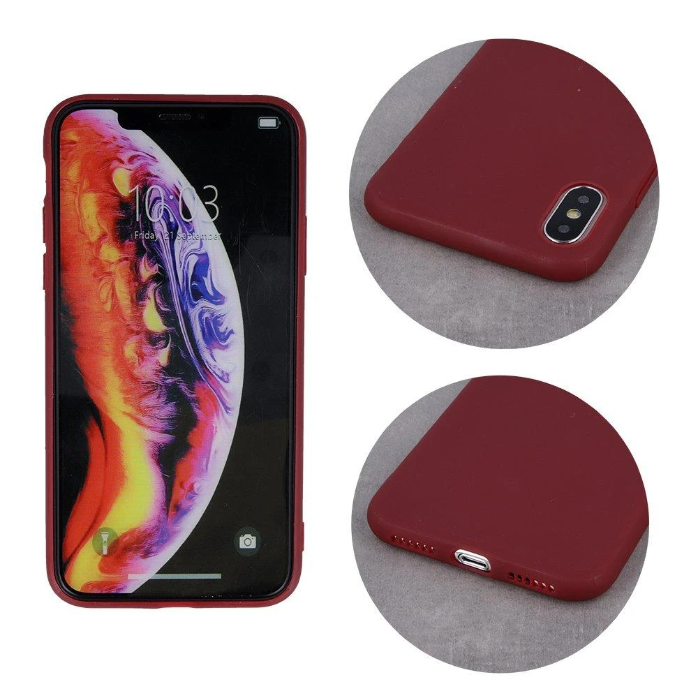 Mocco Ultra Slim Soft Matte 0.3 mm silikoninis dėklas skirtas Samsung Galaxy A21, tamsiai raudonas