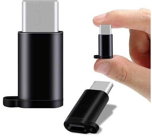 Micro USB į USB C adapteris, juodas, mini dydžio