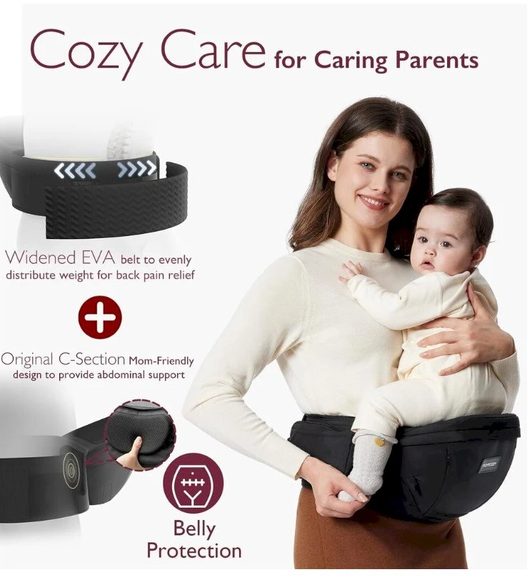 MOMCOZY HC002 | Nešioklė su klubų sėdyne | Juoda spalva