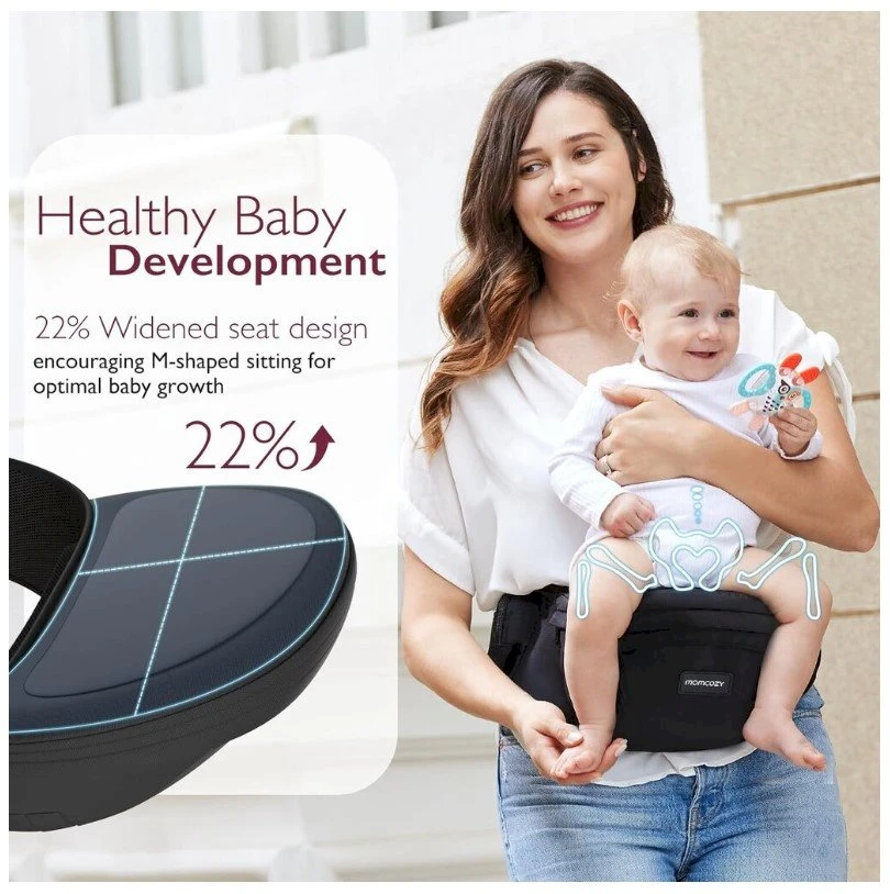 MOMCOZY HC002 | Nešioklė su klubų sėdyne | Juoda spalva
