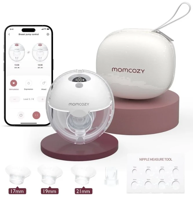 Momcozy M5 krūties pompa su programėlės valdymu – dvigubas rinkinys Pilkas