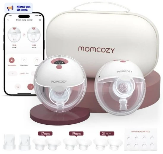 Momcozy M5 krūties pompa su programėlės valdymu – dvigubas rinkinys Raudona