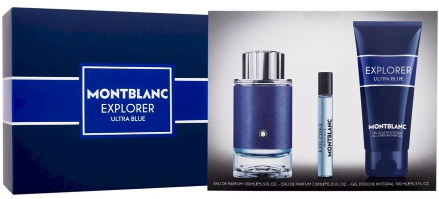 Mont Blanc Montblanc Explorer Ultra Mėlyna rinkinys vyrams (EDP, 100 ml + EDP, 7,5 ml + dušo želė, 100 ml)