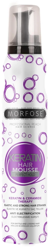 Morfose Keratin Hair Mousse apimties suteikiančios putos plaukams, 200 ml