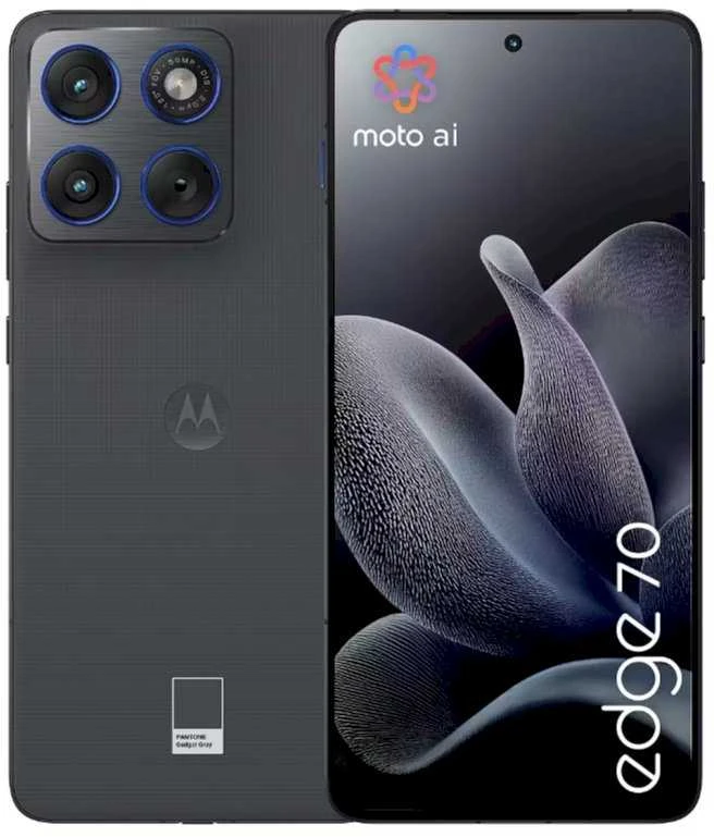 „Motorola Edge 70“ 6,7 colio dviguba SIM kortelė, „Android 16“, USB C tipo, 12 GB, 512 GB, 4800 mAh, pilka