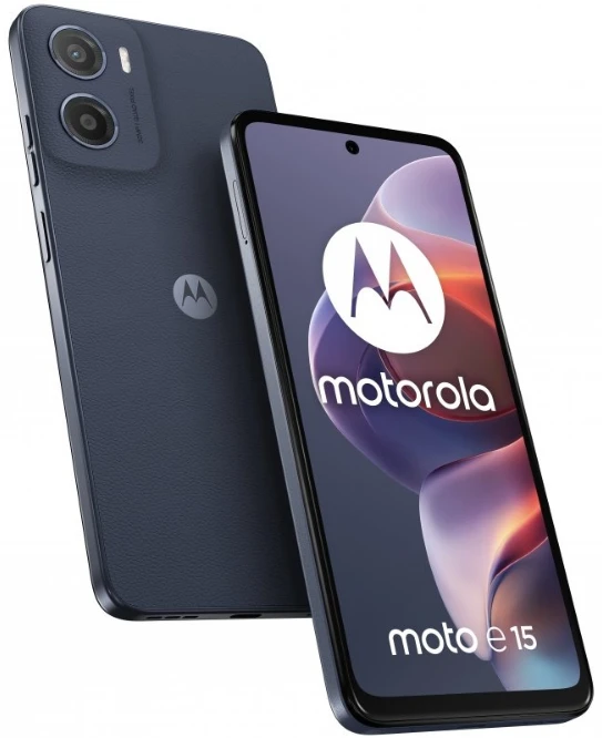„Motorola Moto E15“ 16,9 cm (6,67 colio) dviejų SIM kortelių „Android 14Go“ leidimas 4G USB C tipo 2 GB 64 GB 5200 mAh Mėlyna