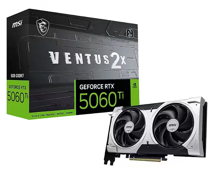 MSI GeForce RTX 5060 Ti Ventus 2X OC Plus 8GB GDDR7 DLSS4 vaizdo plokštė