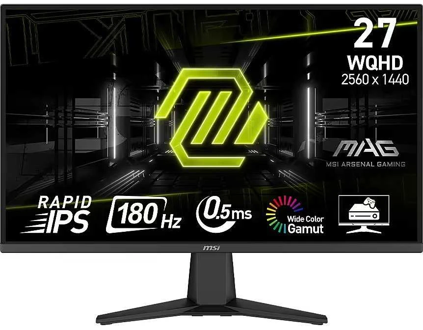 Monitorius MSI MAG 275QF 27 colių Rapid IPS WQHD 180Hz 300cd/m2 0,5ms 2xHDMI DP