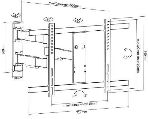 Laikiklis Multibrackets MB-0143 TV laikikliai iki 65" / 30kg