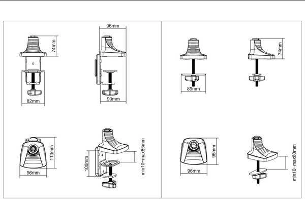Laikiklis Multibrackets MB DESKMOUNT SPRING SINGLE Juodas MAX 9KG