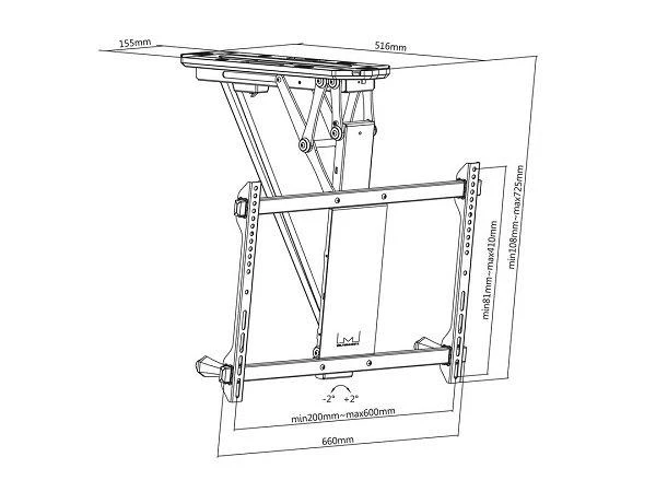 Multibrackets Daugialaikiai laikikliai MB-7888 Motorizuotas lubų laikiklis iki 70" / 35kg