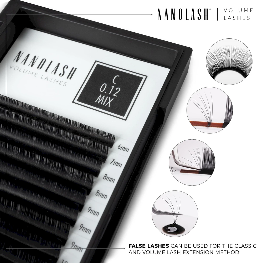 Nanolash Volume Lashes Dirbtinės blakstienos 0,07 D 9 Mm 1 U