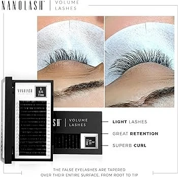 Nanolash Volume Lashes Dirbtinės blakstienos 0,10 C 9 Mm 1 U