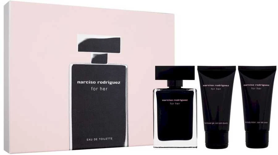 Kvepalų rinkinys  Narciso Rodriguez For Her (50 ml EDT + Kūno losjonas 50ml + dušo želė 50ml)