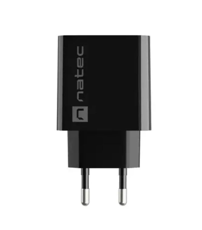 NATEC USB įkroviklis Ribera USB-A+USB-C Maitinimo tiekimas 20W juodas