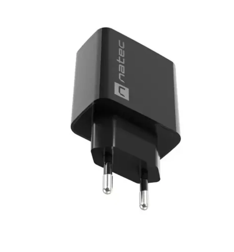 NATEC USB įkroviklis Ribera USB-A+USB-C Maitinimo tiekimas 20W juodas