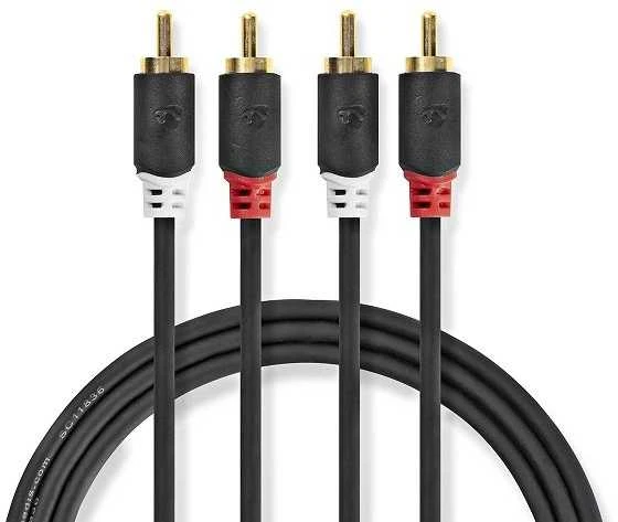 Kabelis Nedis Audio Cable 2x RCA -> 2 x RCA 3m Juodas