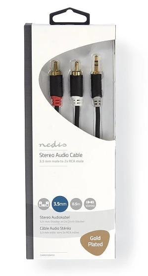 Nedis 3.5 mm į 2x RCA audio laidas pakuotėje